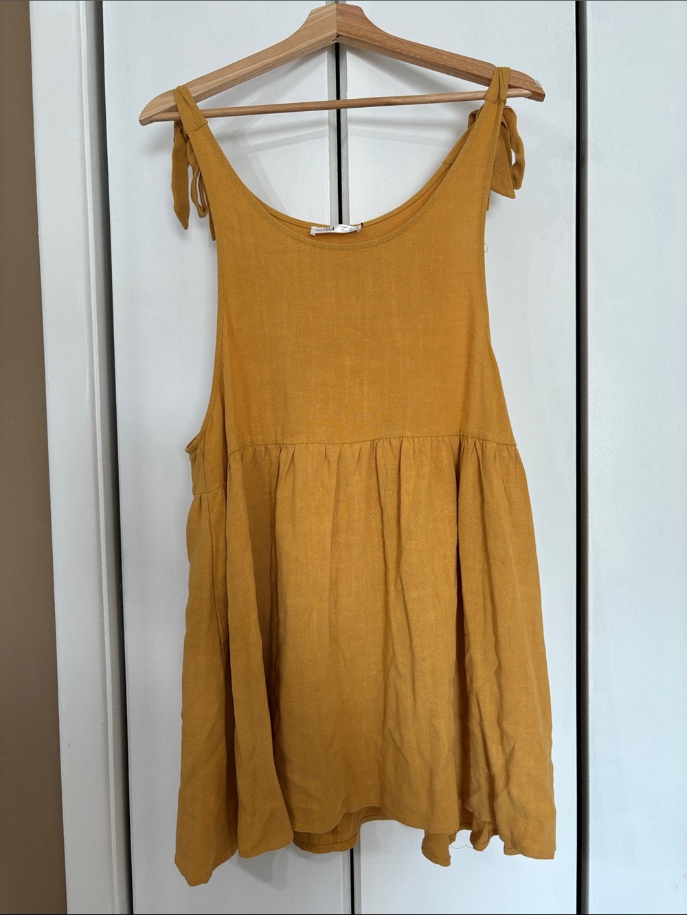 NWT ally fashion Tie-Shoulder Swing dress in Mustard